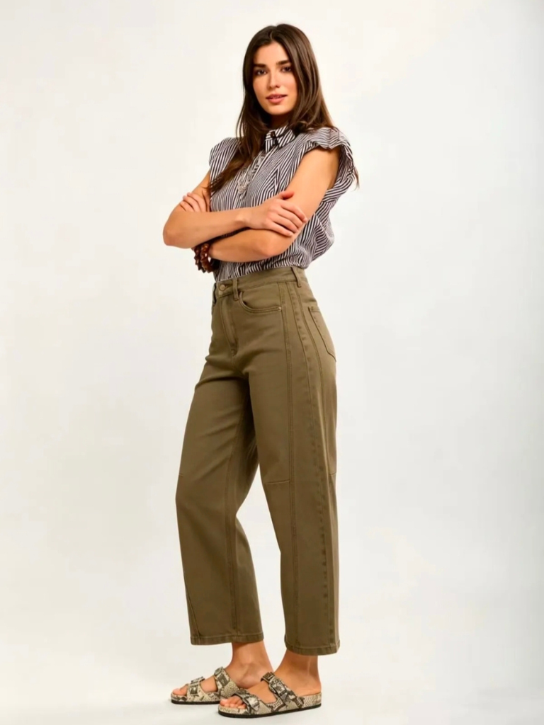 Eabha Khaki Barrel Jean