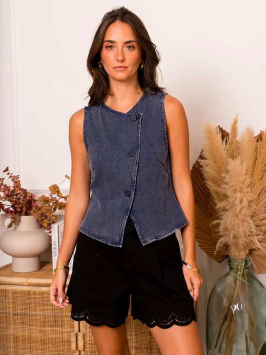 Rio Denim Navy Waistcoat