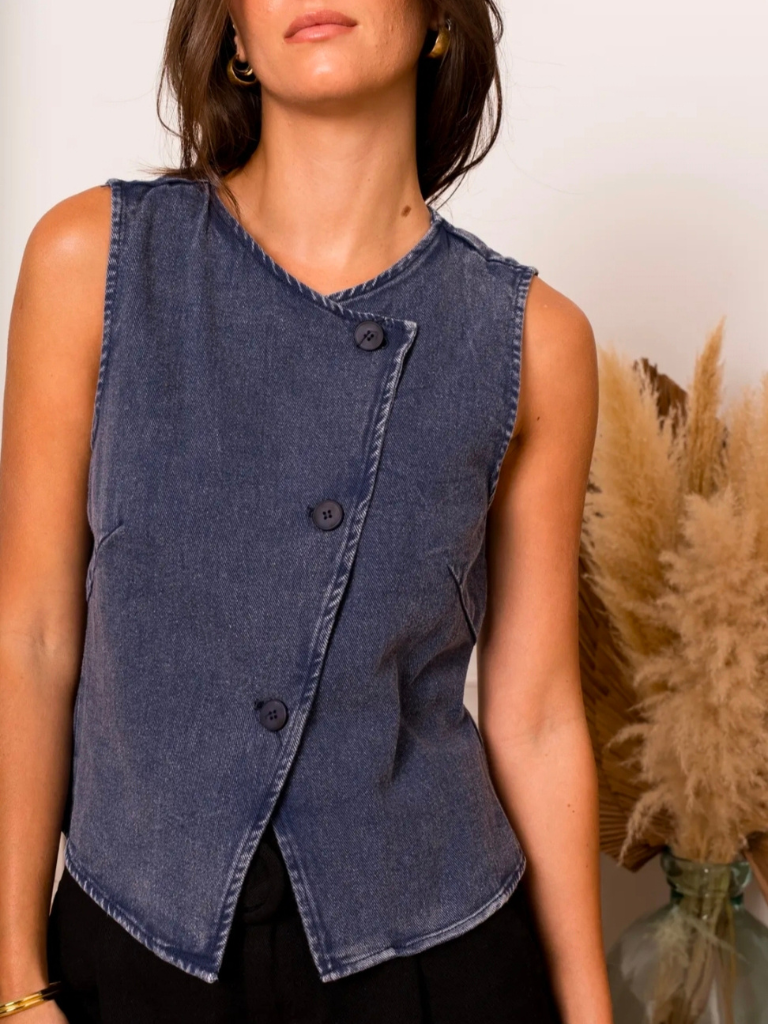 Rio Denim Navy Waistcoat