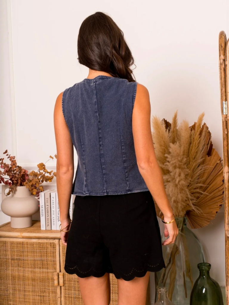 Rio Denim Navy Waistcoat