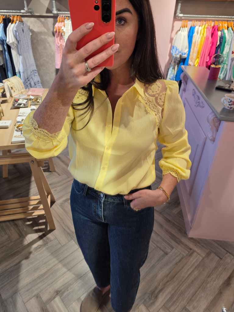 Elodie Lace Shirt Yellow