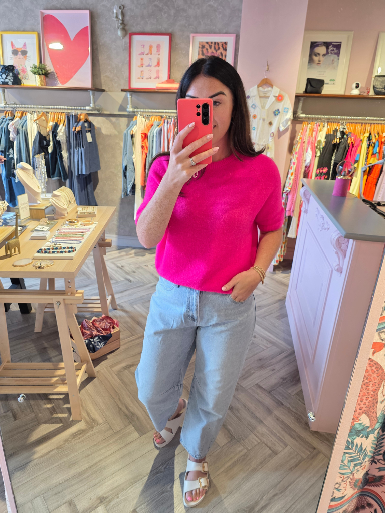 Claire Hot Pink Alpaca Blend Knit