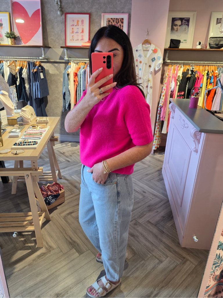 Claire Hot Pink Alpaca Blend Knit