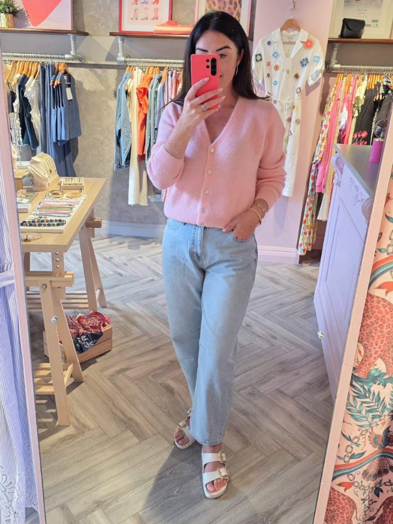 Pink Alpaca Blend Cardigan