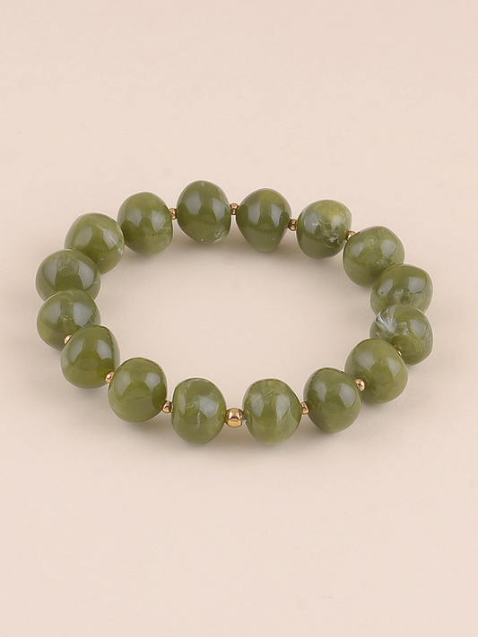 Aspen Green Bead Bracelet