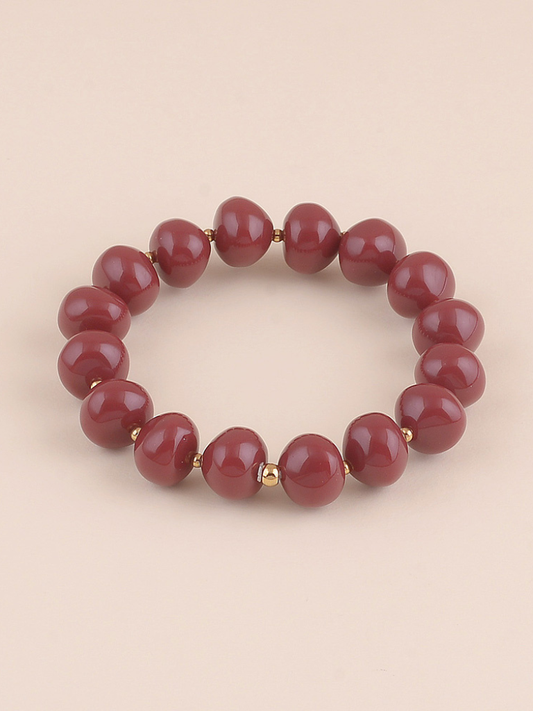 Aspen Wine Bead Bracelet