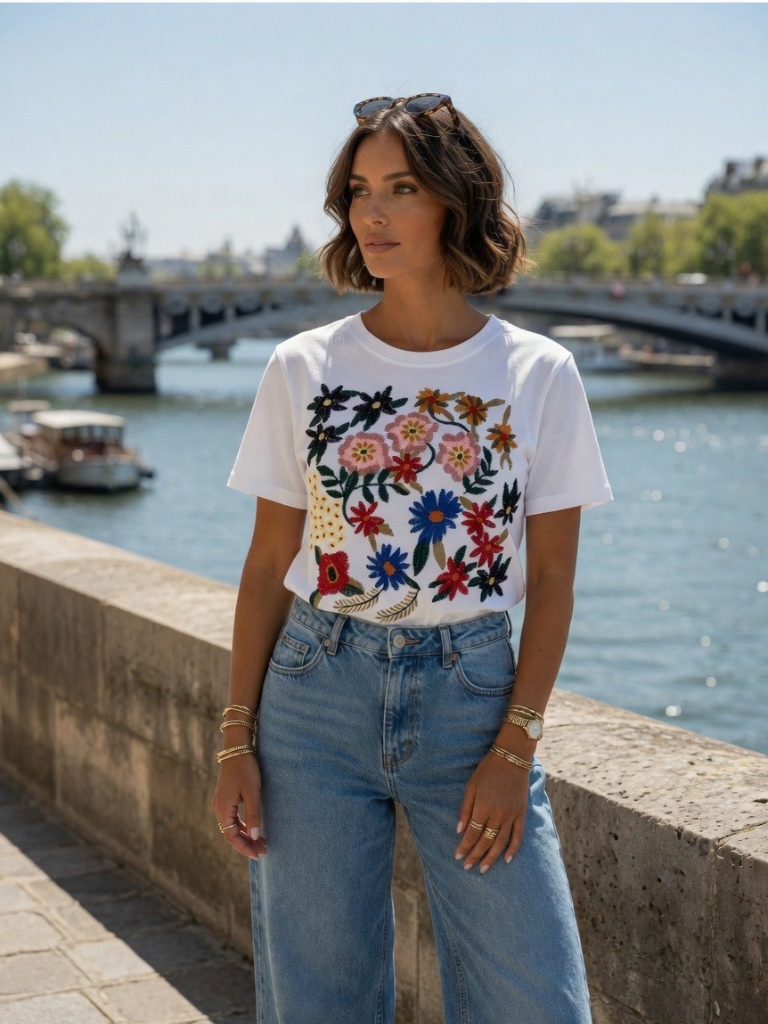 Poppy Embroidered Tee