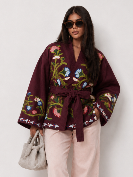 Boho Kimono Burgundy