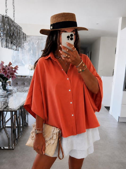 Matilda Coral Batwing Sleeve