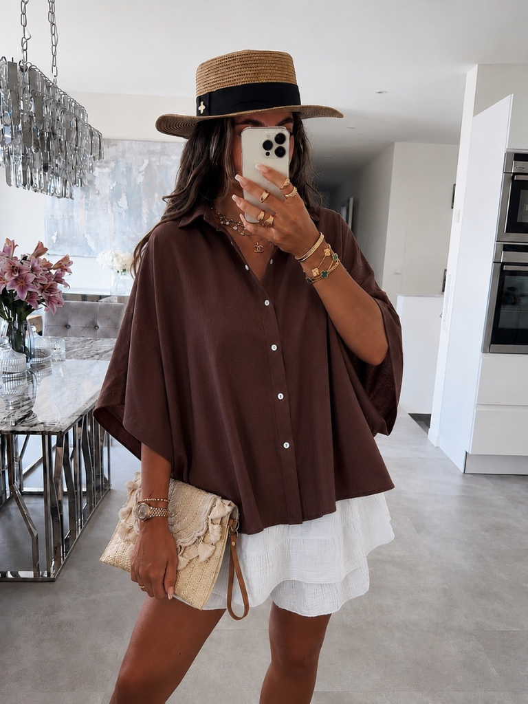 Matilda Chocolate Batwing Sleeve