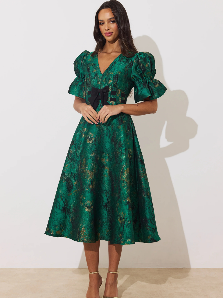 Callie Metallic Skater Dress