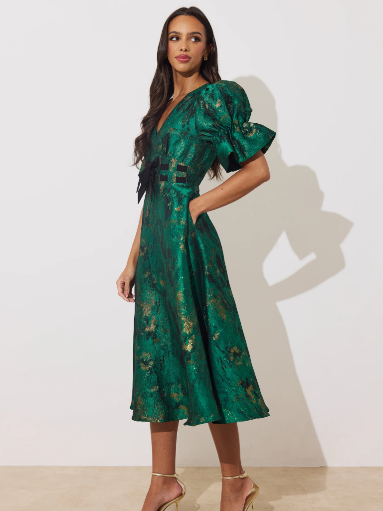 Callie Metallic Skater Dress