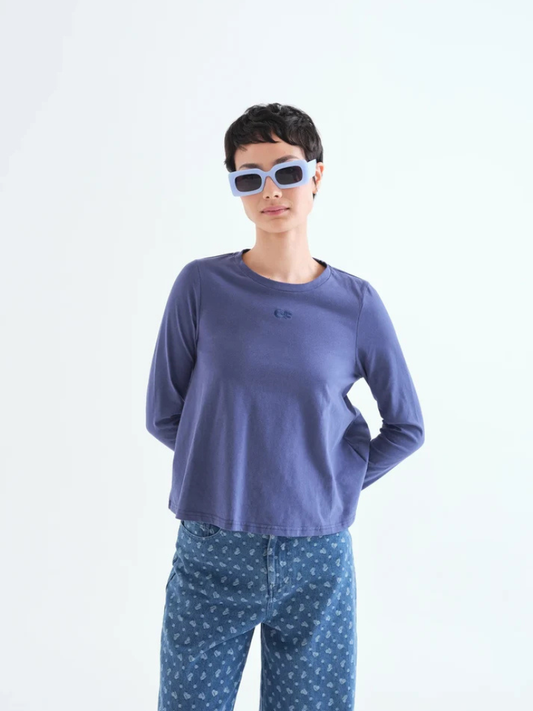 Tara Blue Cotton Top