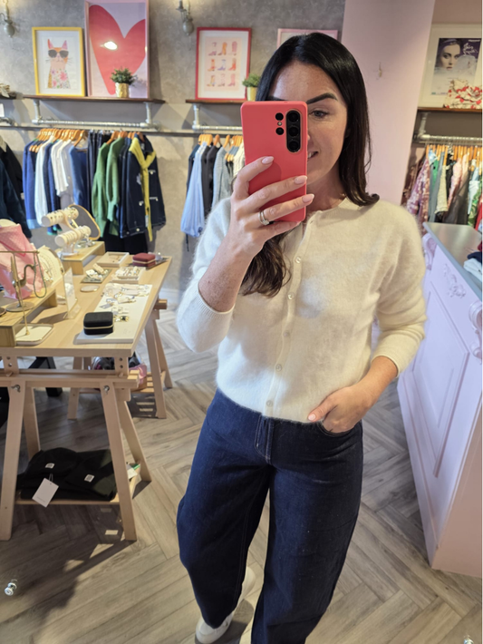 Diana Cream Cashmere Blend Cardigan