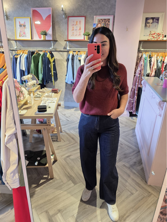 Claire Burgundy Alpaca Blend Knit
