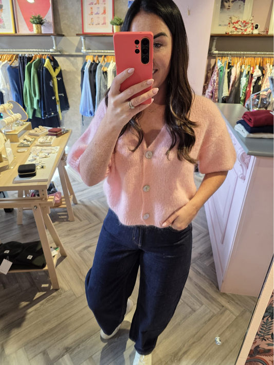 Orlaith Mohair Pink Cardigan