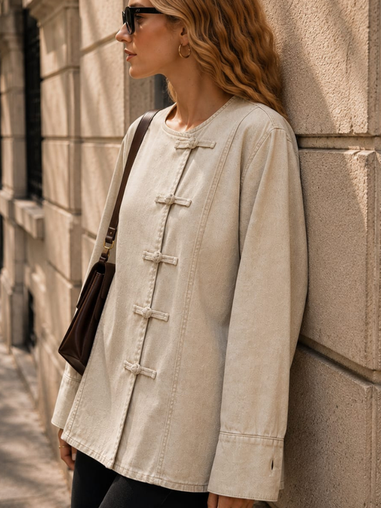 Natasha Mandarin Jacket Cream