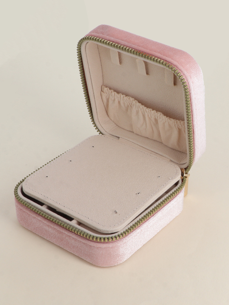 Harmony Pink Velvet Jewellery Box