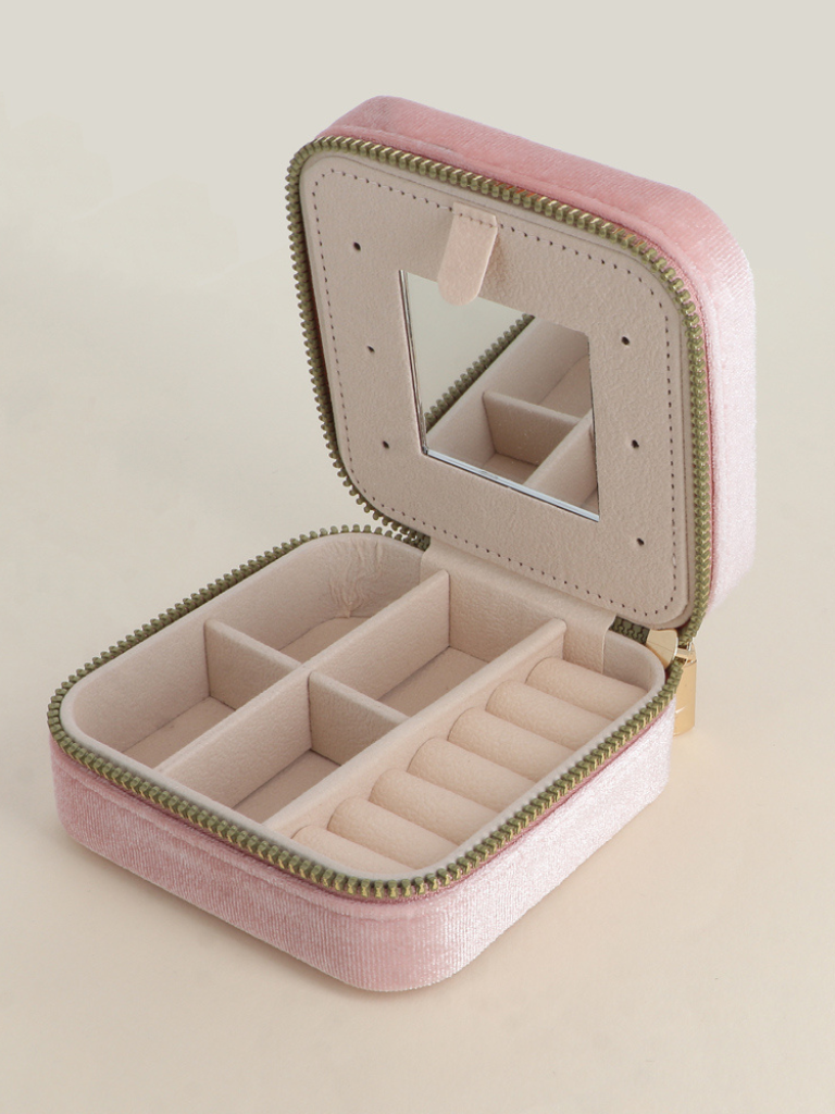 Harmony Pink Velvet Jewellery Box