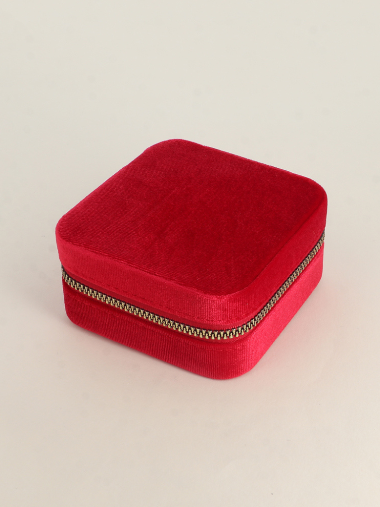 Harmony Ruby Red Velvet Jewellery Box