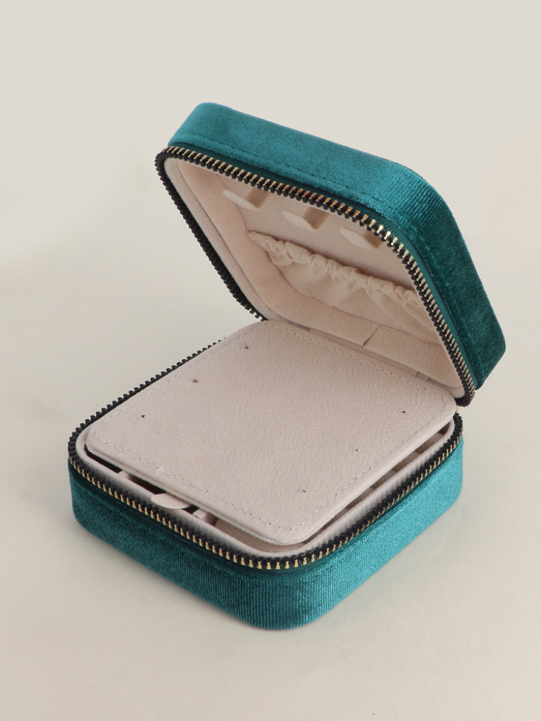 Harmony Teal Velvet Jewellery Box