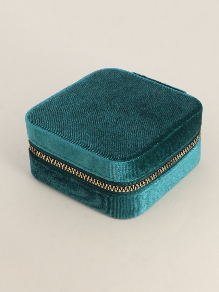 Harmony Teal Velvet Jewellery Box