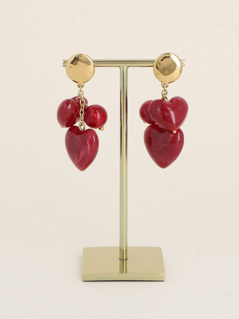 Amour Earrings Red