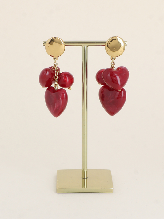 Amour Earrings Red