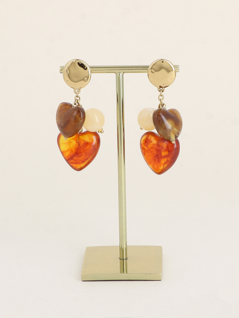 Amour Earrings Orange Chestnut
