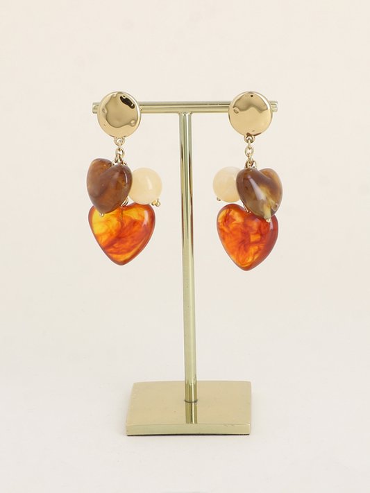 Amour Earrings Orange Chestnut