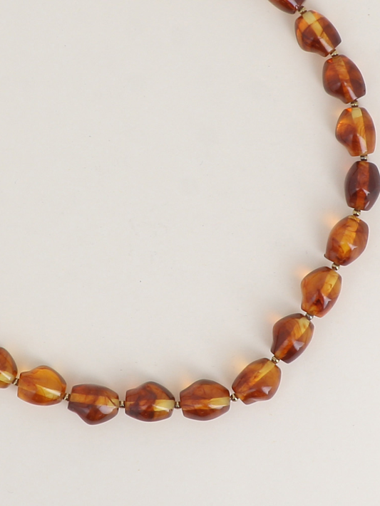 Amber Glow Beaded Necklace