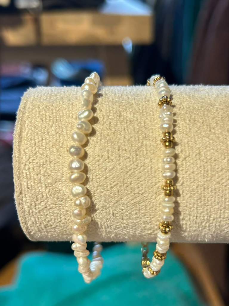 Jane Pearl and Gold Beaded Bracelet