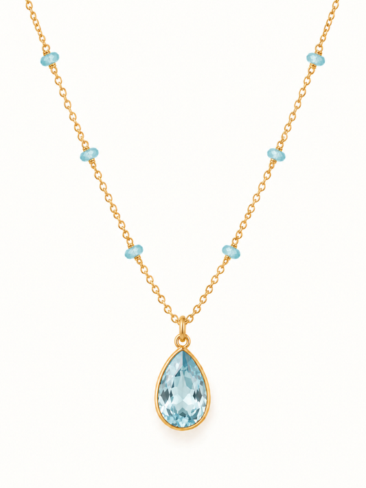 Blair Aqua Teardrop Necklace