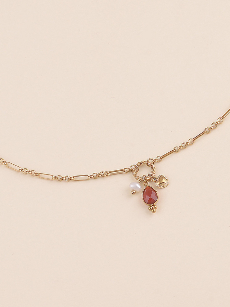 Amara Orange Charm Necklace