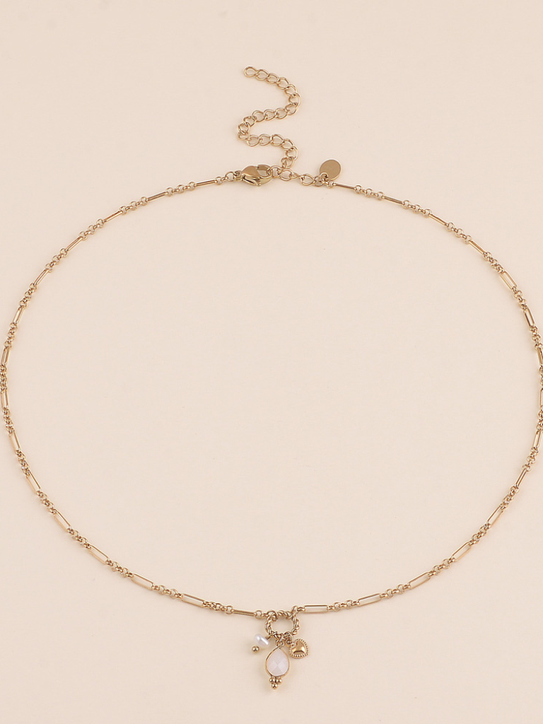 Amara Pearl White Charm Necklace