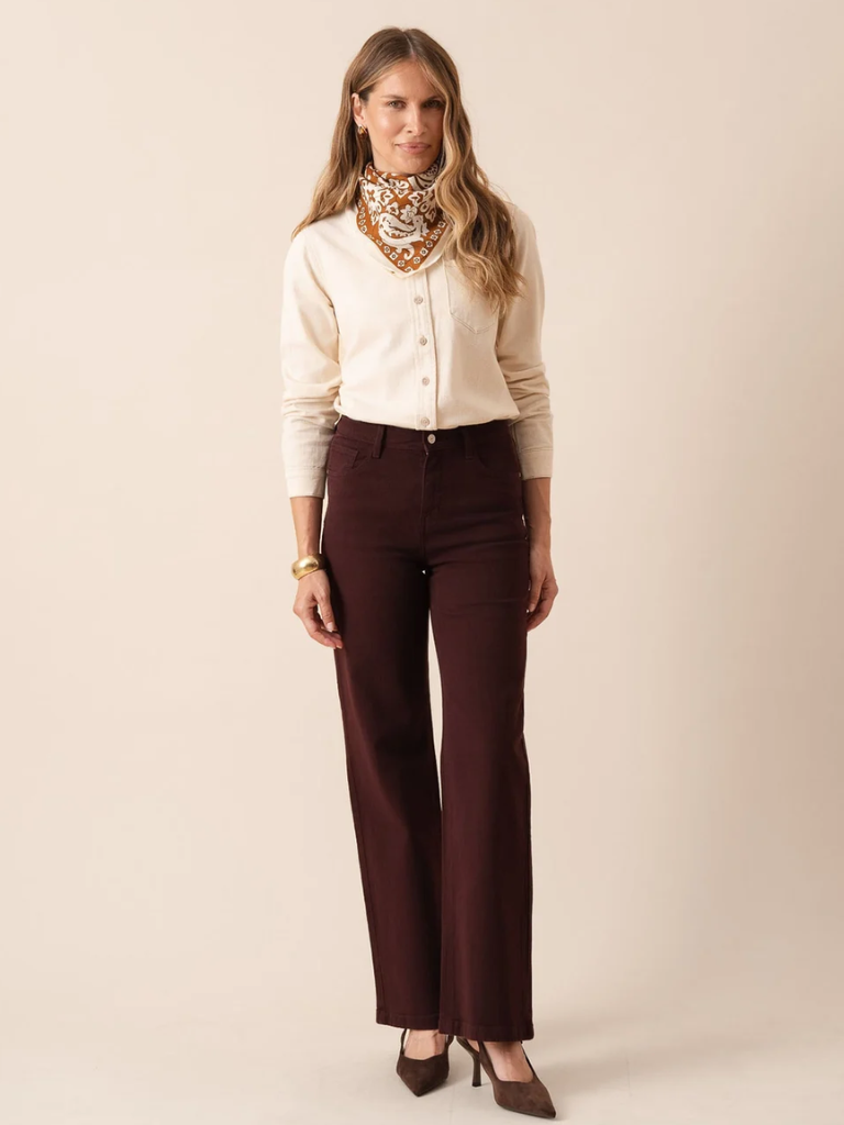 Barbara Wine Wide Leg Jean