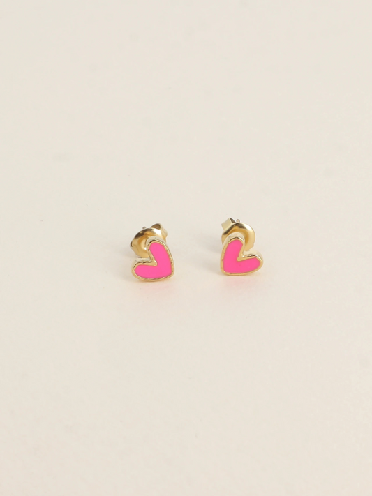 Pink Heart Earrings