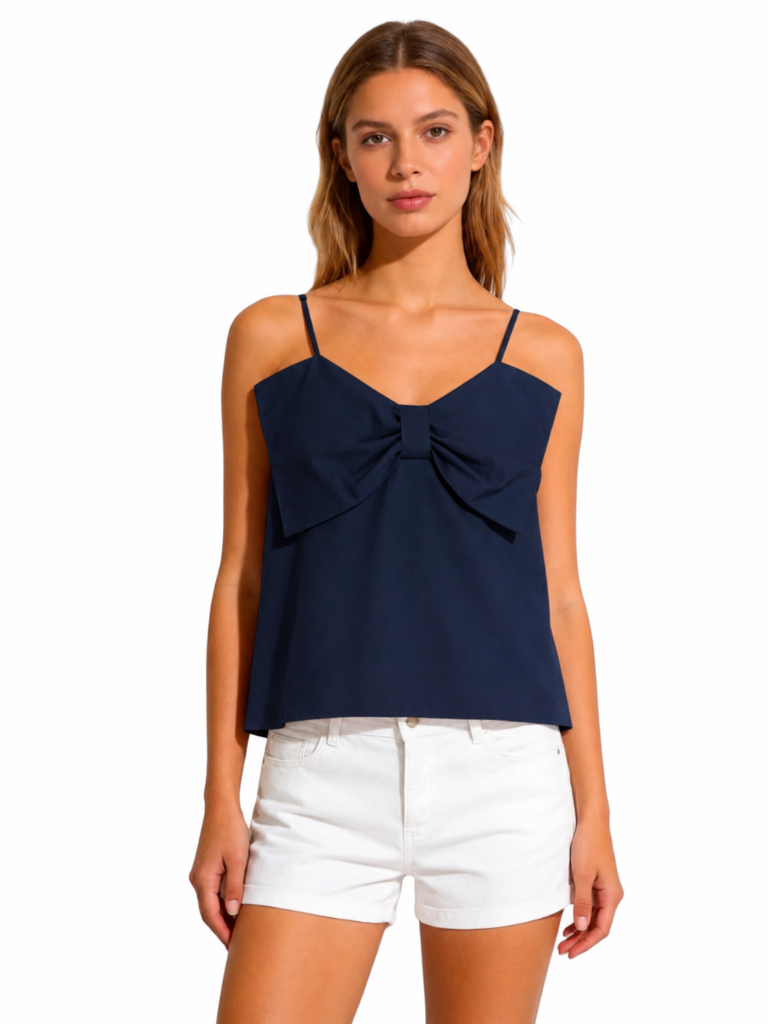 Collette Navy Bow Top