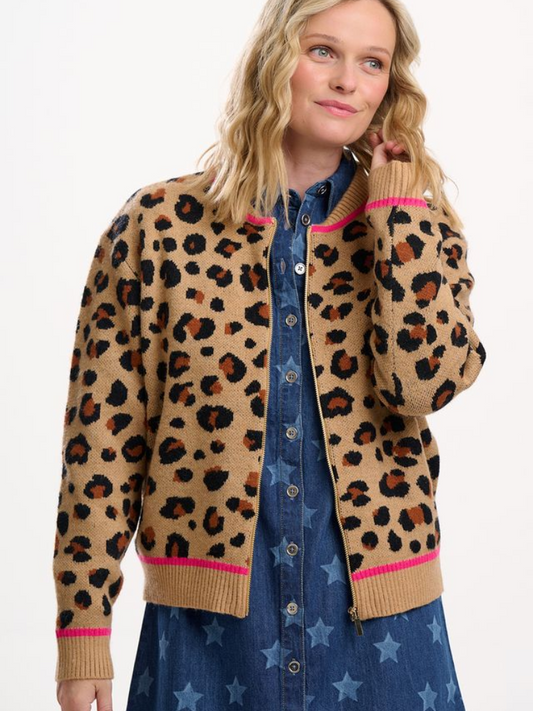 Solana Knitted Bomber- Leopard