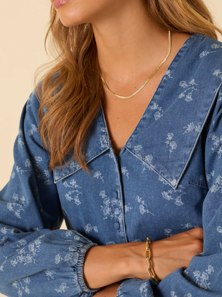 Towan Sailor collar printed blouse