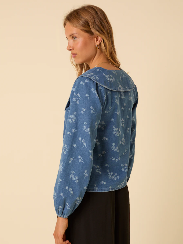 Towan Sailor collar printed blouse