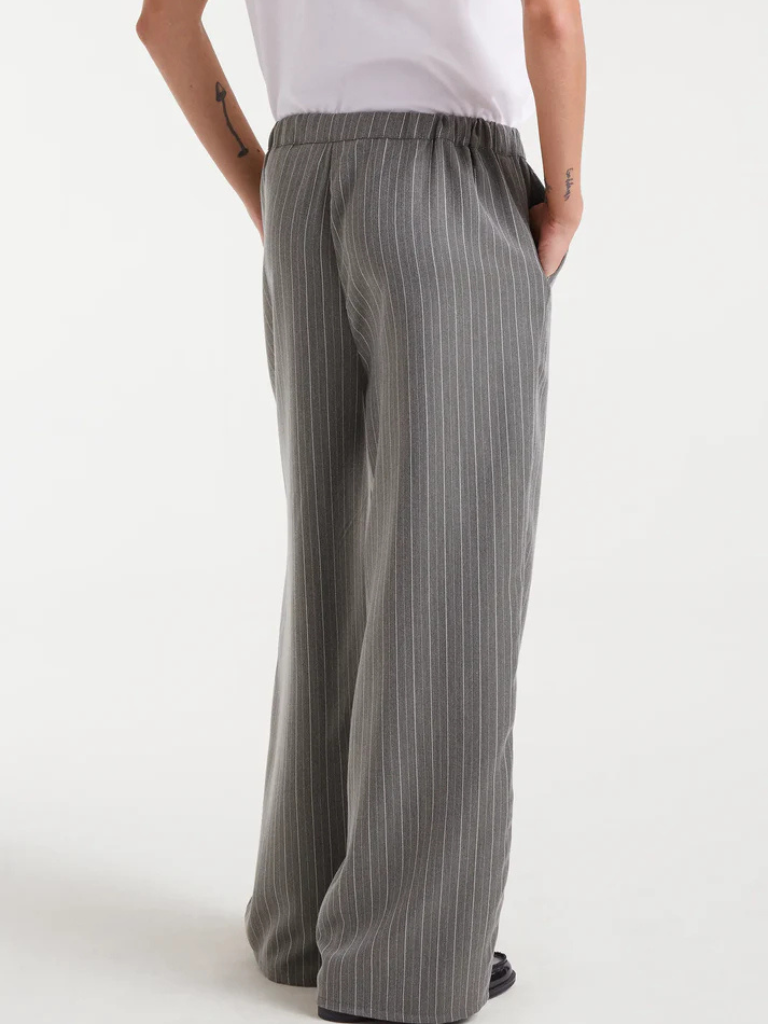 Sage green pinstripe pants