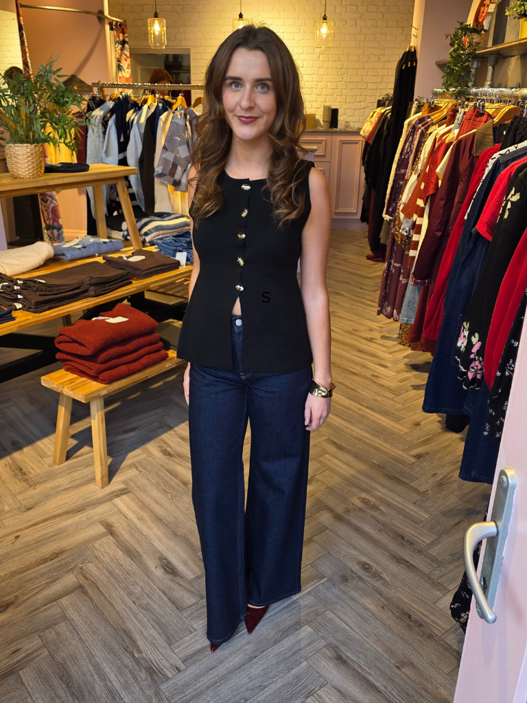 Esme Waistcoat Knit Black
