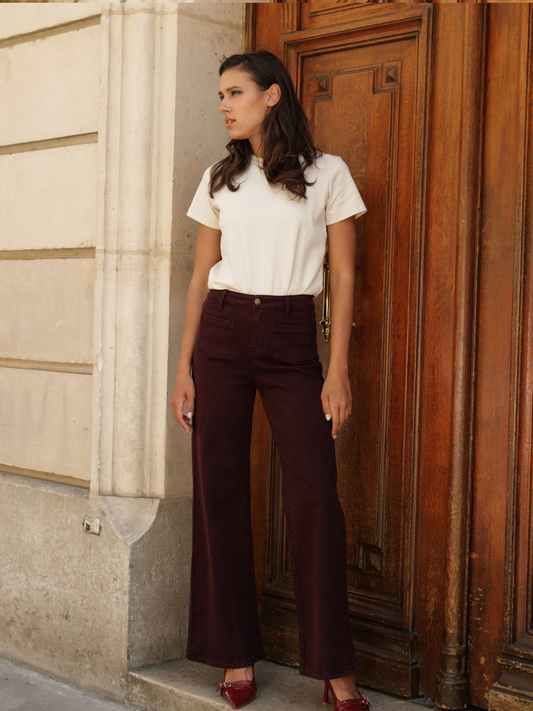 Gaspard wide leg jeans - bordeaux
