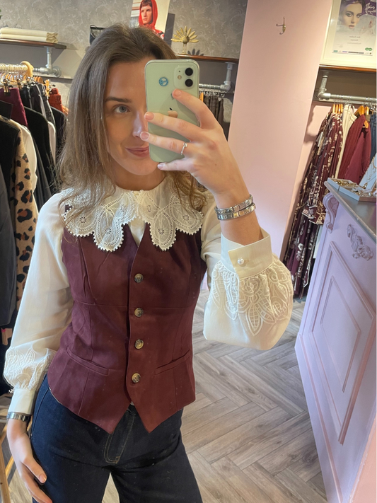 Kendra Waistcoat - wine
