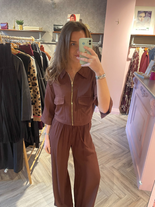 Alina Wide Leg Chocolate