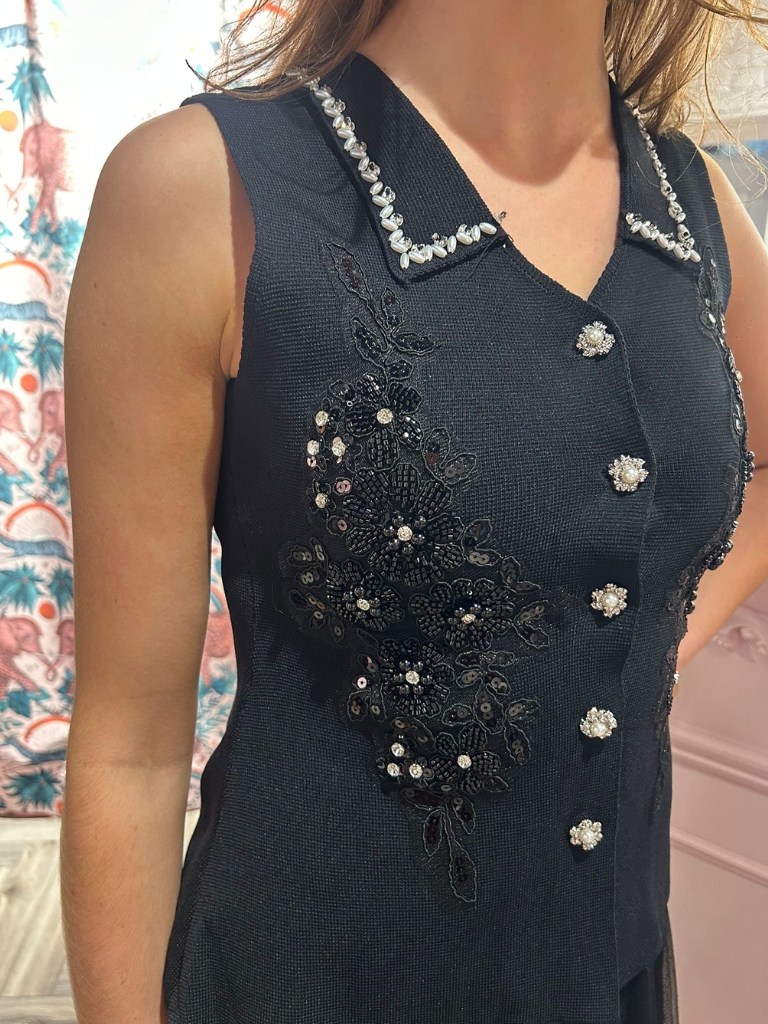 Harley Black Embellised Vest
