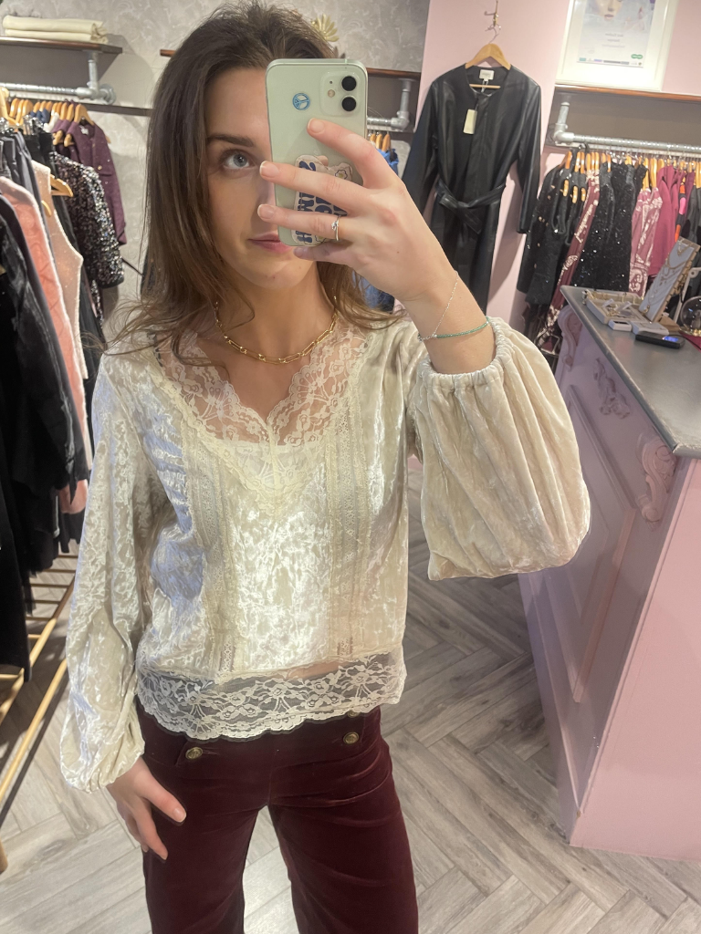 Catherine Lace Champage Top