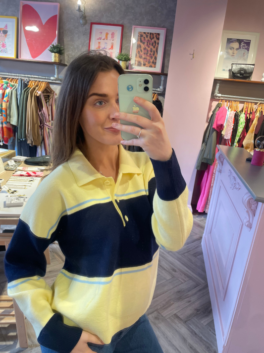 Lizzie Collar Jumper - Yellow