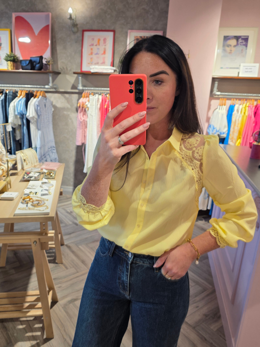 Elodie Lace Shirt Yellow